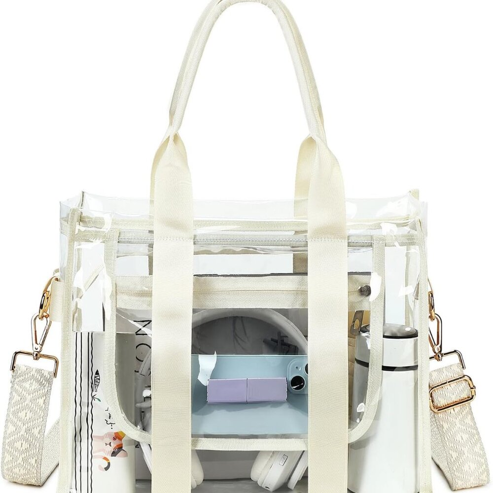 Clear Bags for Women Tote Bag, Crossbody Bag, Stadium Approved Clear Purse for S